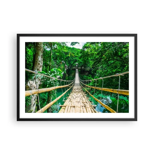 Plagát v čiernom ráme - Opičí most nad zeleňou - 70x50 cm
