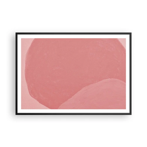 Plagát v čiernom ráme - Organická kompozícia v ružovej - 100x70 cm