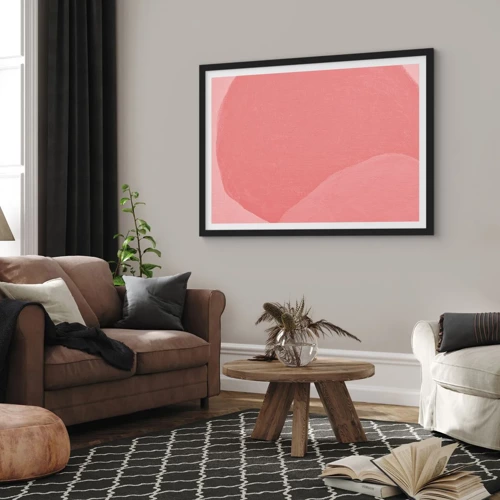 Plagát v čiernom ráme - Organická kompozícia v ružovej - 40x30 cm