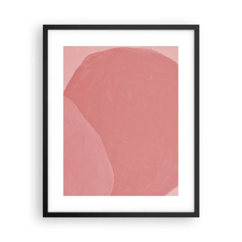 Plagát v čiernom ráme - Organická kompozícia v ružovej - 40x50 cm