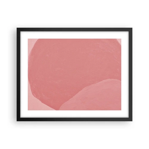 Plagát v čiernom ráme - Organická kompozícia v ružovej - 50x40 cm