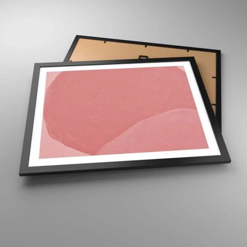 Plagát v čiernom ráme - Organická kompozícia v ružovej - 50x40 cm