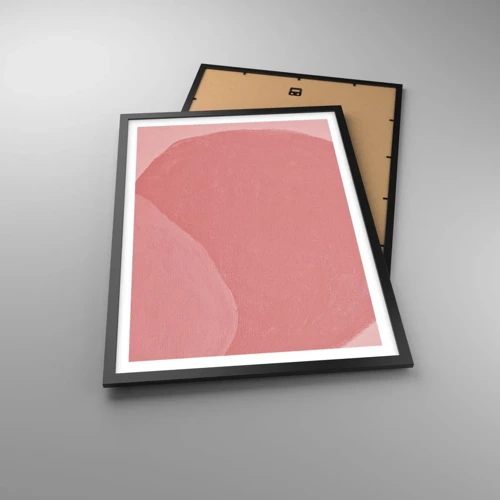 Plagát v čiernom ráme - Organická kompozícia v ružovej - 50x70 cm