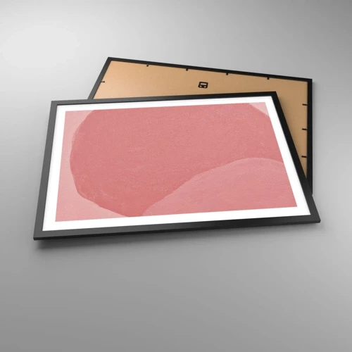 Plagát v čiernom ráme - Organická kompozícia v ružovej - 70x50 cm