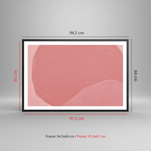 Plagát v čiernom ráme - Organická kompozícia v ružovej - 91x61 cm