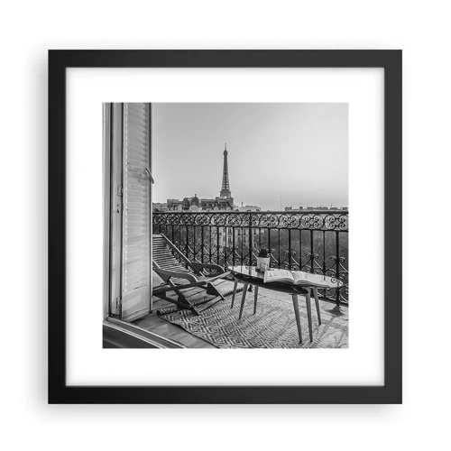 Plagát v čiernom ráme - Parížske popoludnie - 30x30 cm
