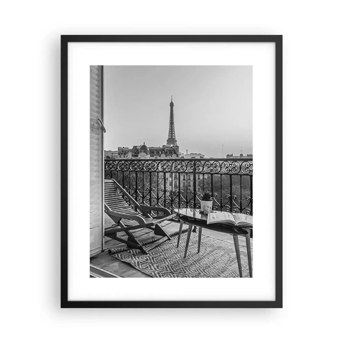 Plagát v čiernom ráme - Parížske popoludnie - 40x50 cm