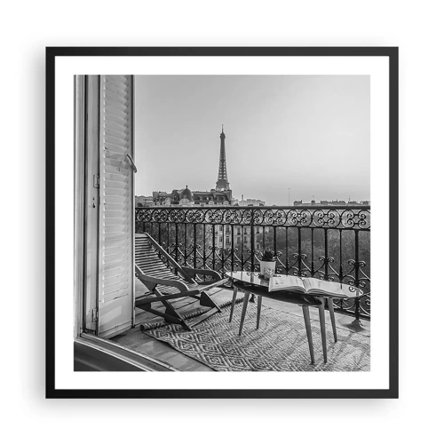Plagát v čiernom ráme - Parížske popoludnie - 60x60 cm