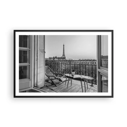 Plagát v čiernom ráme - Parížske popoludnie - 91x61 cm