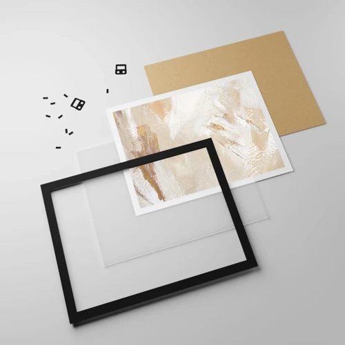 Plagát v čiernom ráme - Pastelová kompozícia - 100x70 cm