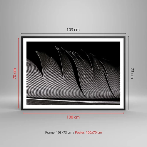 Plagát v čiernom ráme - Perie – nádherná konštrukcia - 100x70 cm