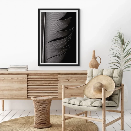 Plagát v čiernom ráme - Perie – nádherná konštrukcia - 50x70 cm