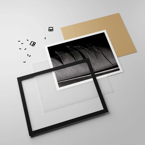 Plagát v čiernom ráme - Perie – nádherná konštrukcia - 91x61 cm