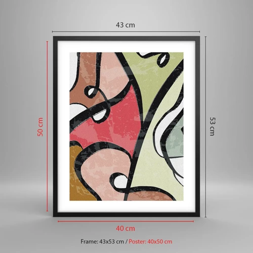 Plagát v čiernom ráme - Piruety uprostred farieb - 40x50 cm