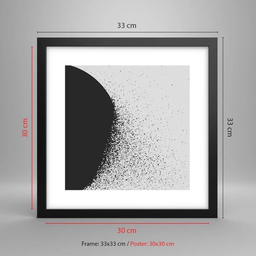 Plagát v čiernom ráme - Pohyb častíc - 30x30 cm