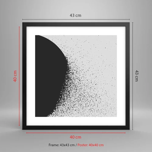 Plagát v čiernom ráme - Pohyb častíc - 40x40 cm