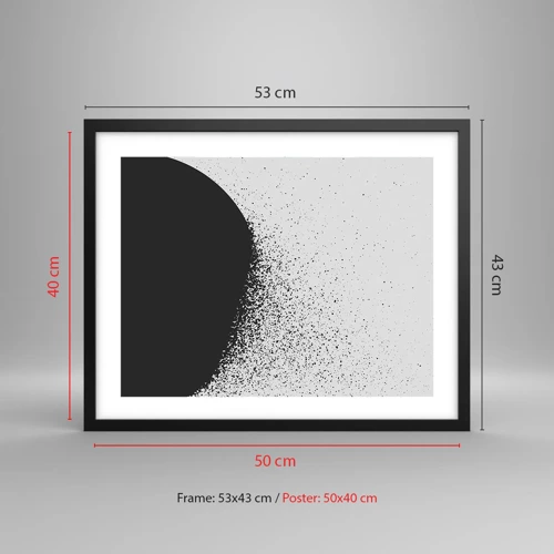 Plagát v čiernom ráme - Pohyb častíc - 50x40 cm