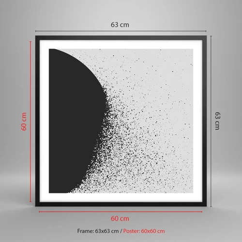 Plagát v čiernom ráme - Pohyb častíc - 60x60 cm