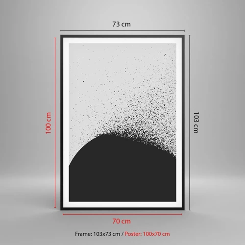 Plagát v čiernom ráme - Pohyb častíc - 70x100 cm