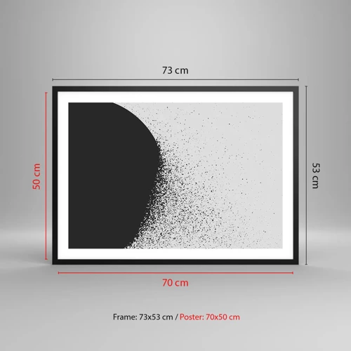 Plagát v čiernom ráme - Pohyb častíc - 70x50 cm