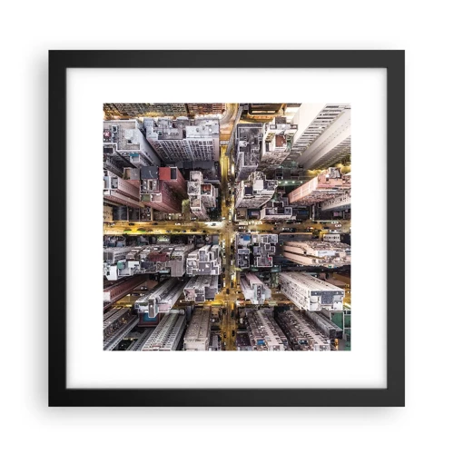 Plagát v čiernom ráme - Pozdrav z Hongkongu - 30x30 cm