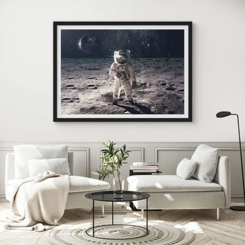 Plagát v čiernom ráme - Pozdrav z Mesiaca - 70x50 cm