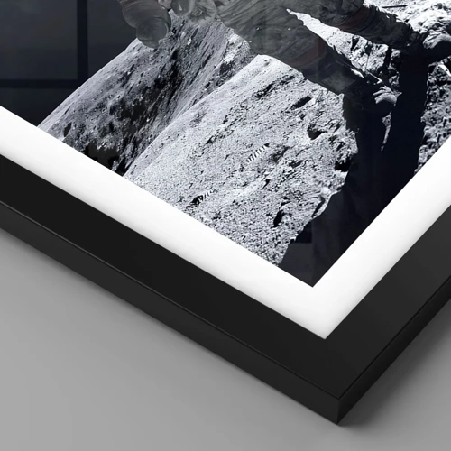 Plagát v čiernom ráme - Pozdravy z Mesiaca - 50x40 cm
