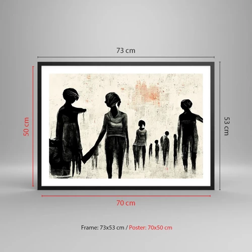 Plagát v čiernom ráme - Proti samote - 70x50 cm