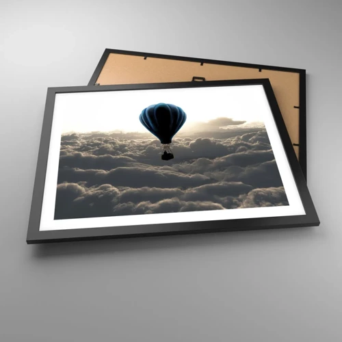 Plagát v čiernom ráme - Pútnik nad oblakmi - 50x40 cm
