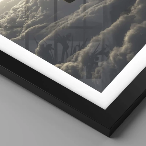Plagát v čiernom ráme - Pútnik nad oblakmi - 50x40 cm