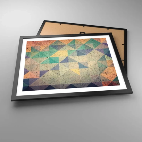 Plagát v čiernom ráme - Republika trojuholníkov - 50x40 cm