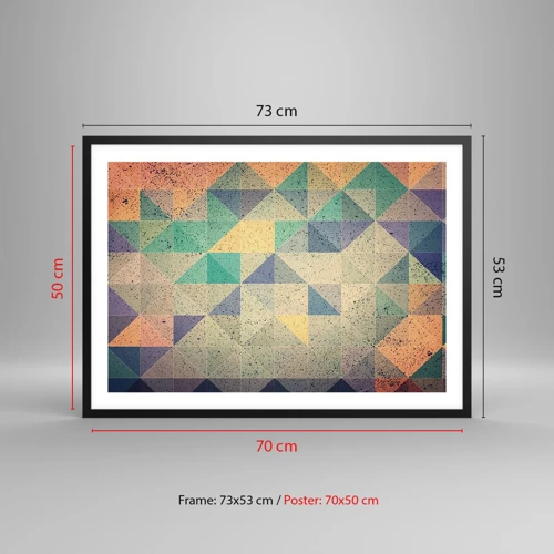Plagát v čiernom ráme - Republika trojuholníkov - 70x50 cm
