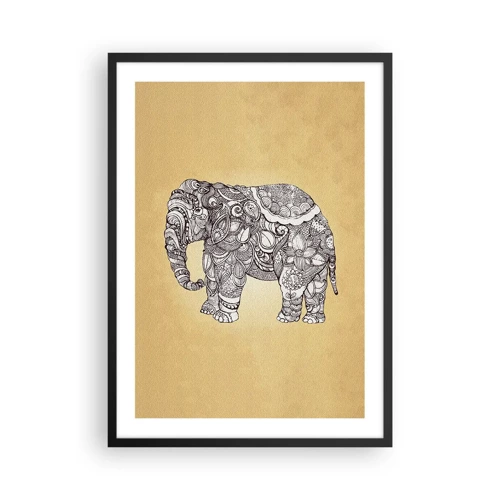Plagát v čiernom ráme - Skrytý slon - 50x70 cm