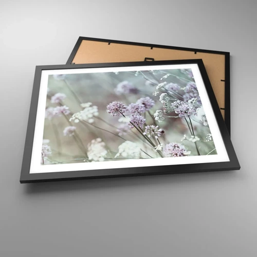 Plagát v čiernom ráme - Sladké filigrány byliniek - 50x40 cm