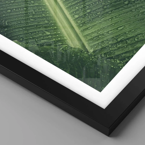 Plagát v čiernom ráme - Štruktúra zelenej - 100x70 cm