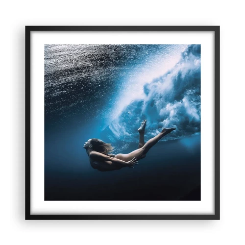 Plagát v čiernom ráme - Súčasná morská panna - 50x50 cm