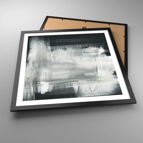 Plagát v čiernom ráme - Utkané zvisle a vodorovne - 50x50 cm