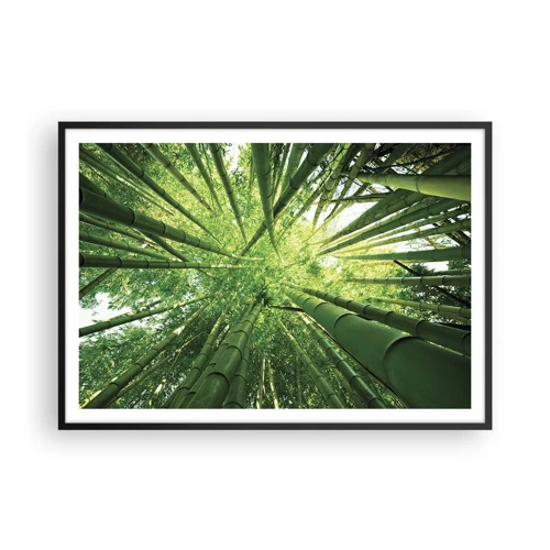 Plagát v čiernom ráme - V bambusovom háji - 100x70 cm