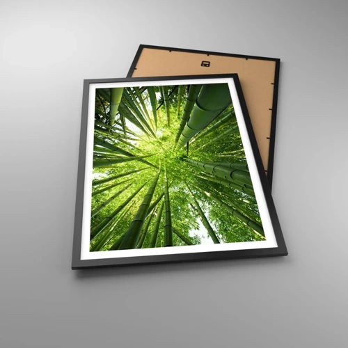 Plagát v čiernom ráme - V bambusovom háji - 50x70 cm
