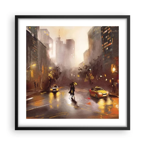 Plagát v čiernom ráme - Vo svetlách New Yorku - 50x50 cm