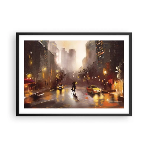 Plagát v čiernom ráme - Vo svetlách New Yorku - 70x50 cm