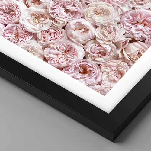 Plagát v čiernom ráme - Vydláždená ružami - 70x50 cm