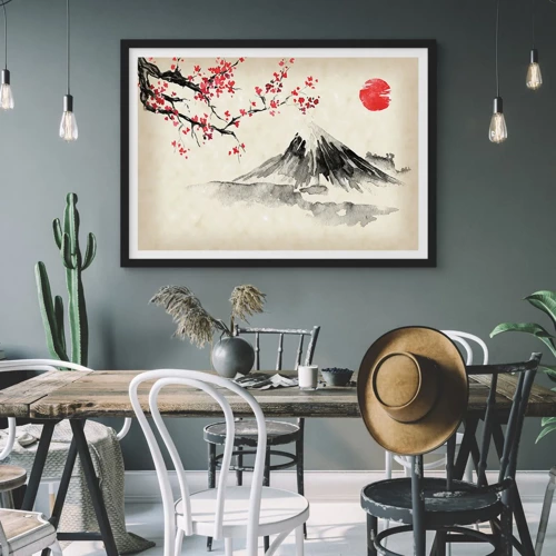 Plagát v čiernom ráme - Zamilujte sa do Japonska - 40x30 cm