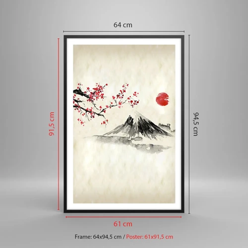 Plagát v čiernom ráme - Zamilujte sa do Japonska - 61x91 cm