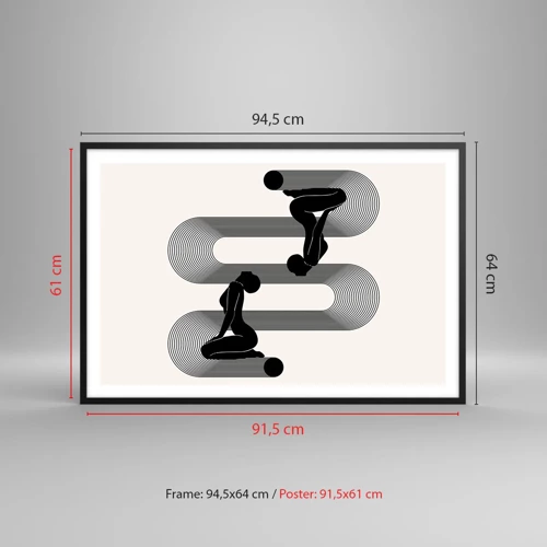Plagát v čiernom ráme - Zmyselná symetria - 91x61 cm