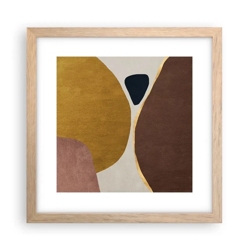 Plagát v ráme zo svetlého duba - Abstrakcia – miesto v priestore - 30x30 cm
