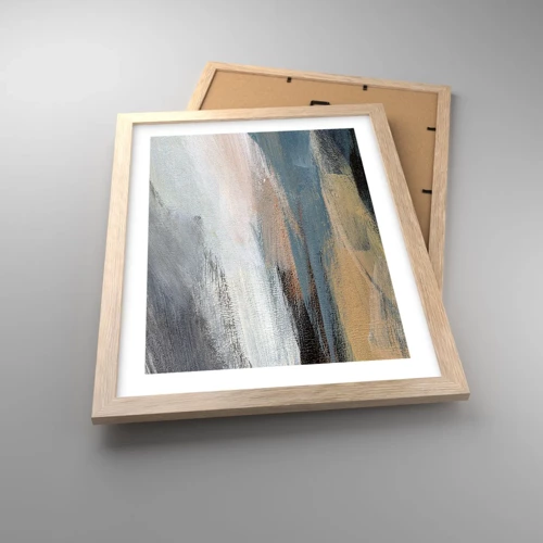 Plagát v ráme zo svetlého duba - Abstrakcia: severná krajina - 30x40 cm