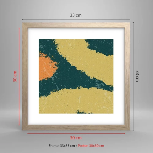 Plagát v ráme zo svetlého duba - Abstrakcia – spomalený pohyb - 30x30 cm