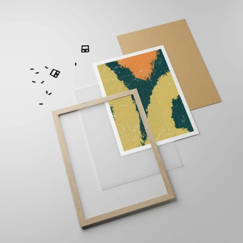 Plagát v ráme zo svetlého duba - Abstrakcia – spomalený pohyb - 30x40 cm