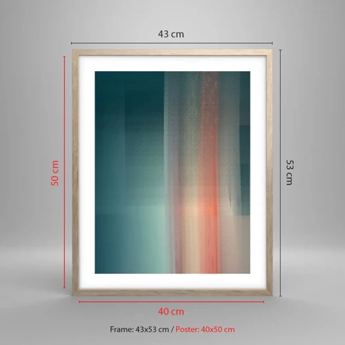 Plagát v ráme zo svetlého duba - Abstrakcia: vlny svetla - 40x50 cm